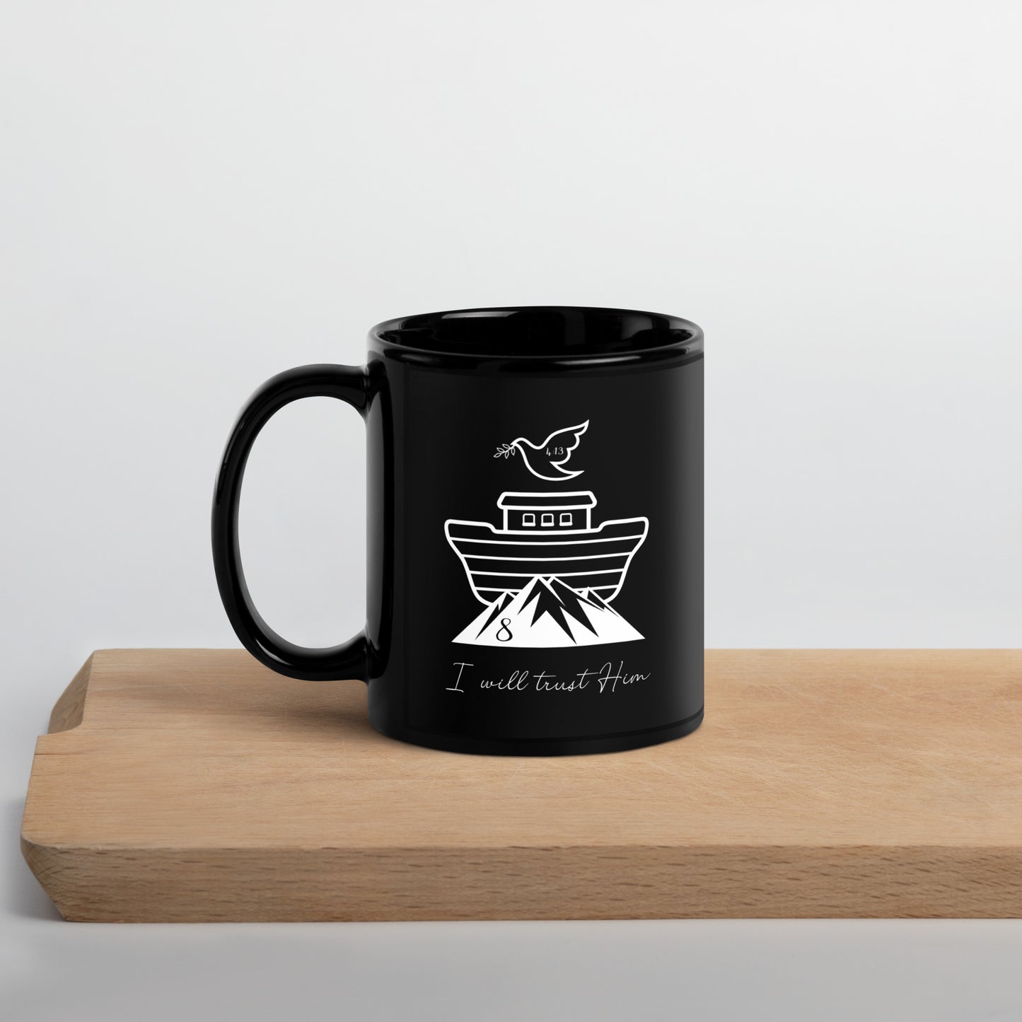 Cheshvan Black Glossy Mug