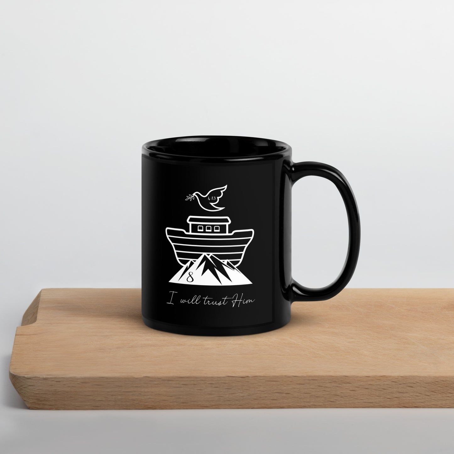 Cheshvan Black Glossy Mug