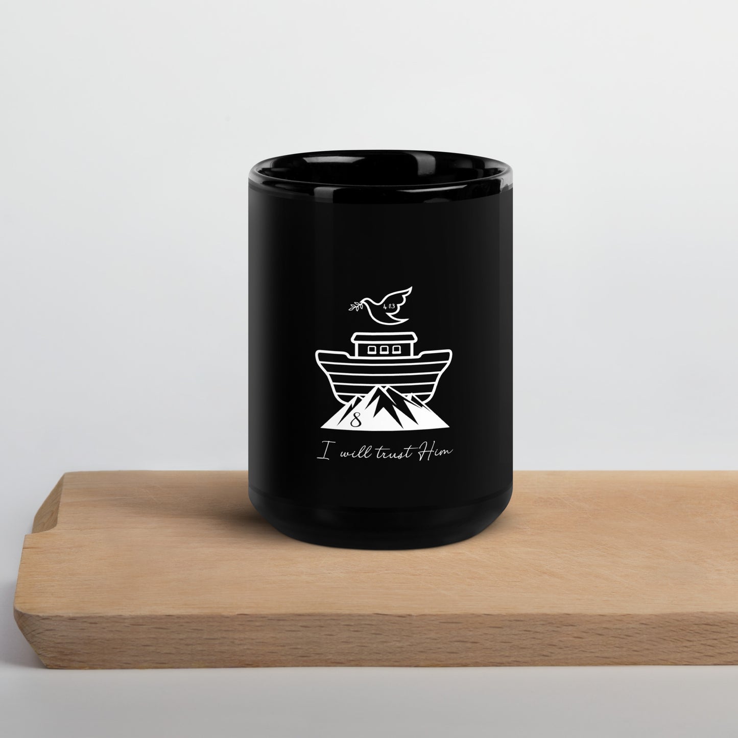 Cheshvan Black Glossy Mug