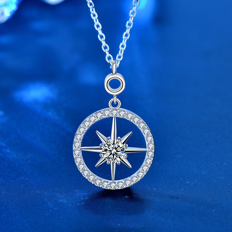 Moissanite CZ Star 925 Sterling Silver Necklace
