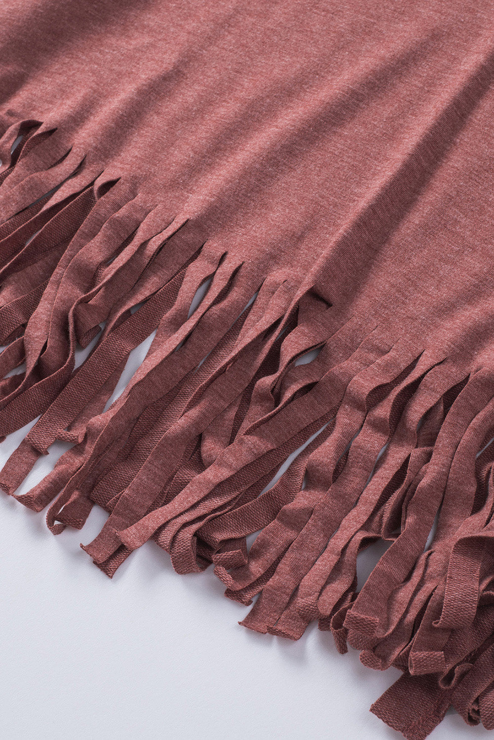 V-Neck Fringe Hem T-Shirt