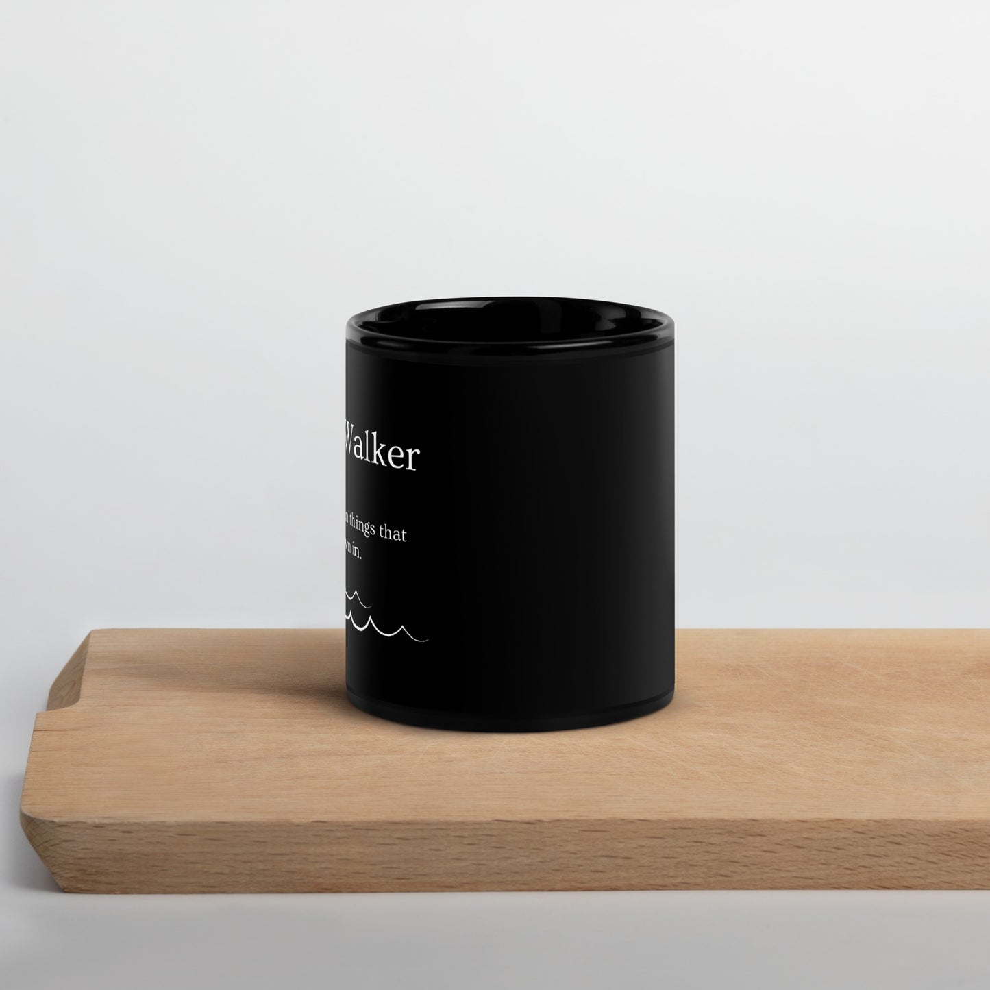 Water Walker Black Glossy Mug