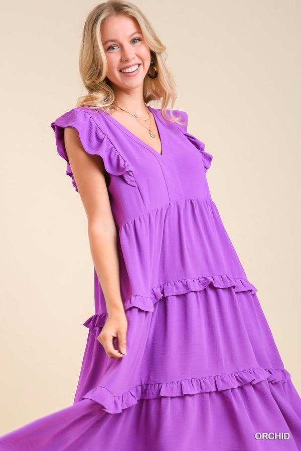 Orchid Tiered Midi Dress