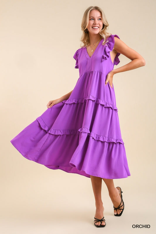 Orchid Tiered Midi Dress