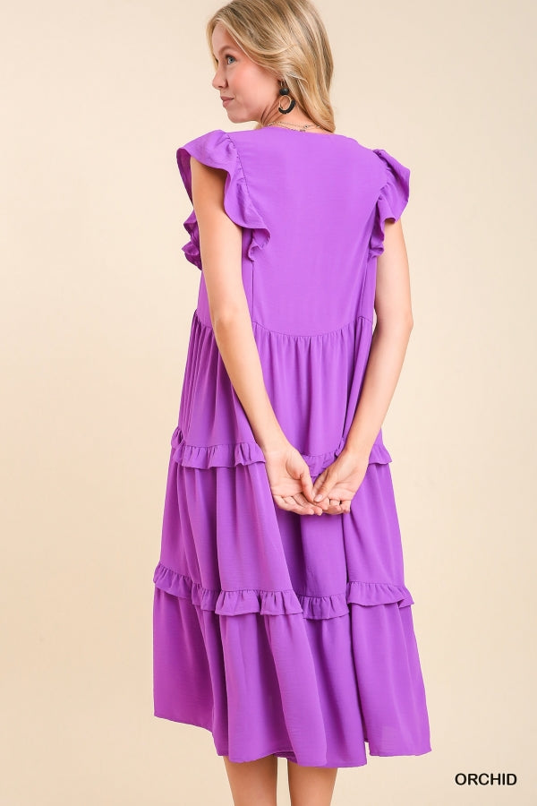 Orchid Tiered Midi Dress