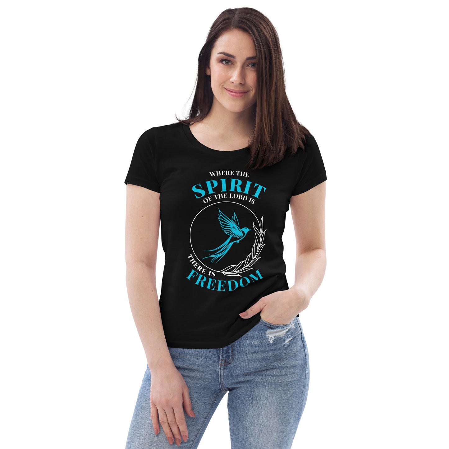 Women's fitted tee: Spirit of the Lord = Freedom