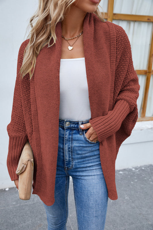 Open Front Long Sleeve Cardigan