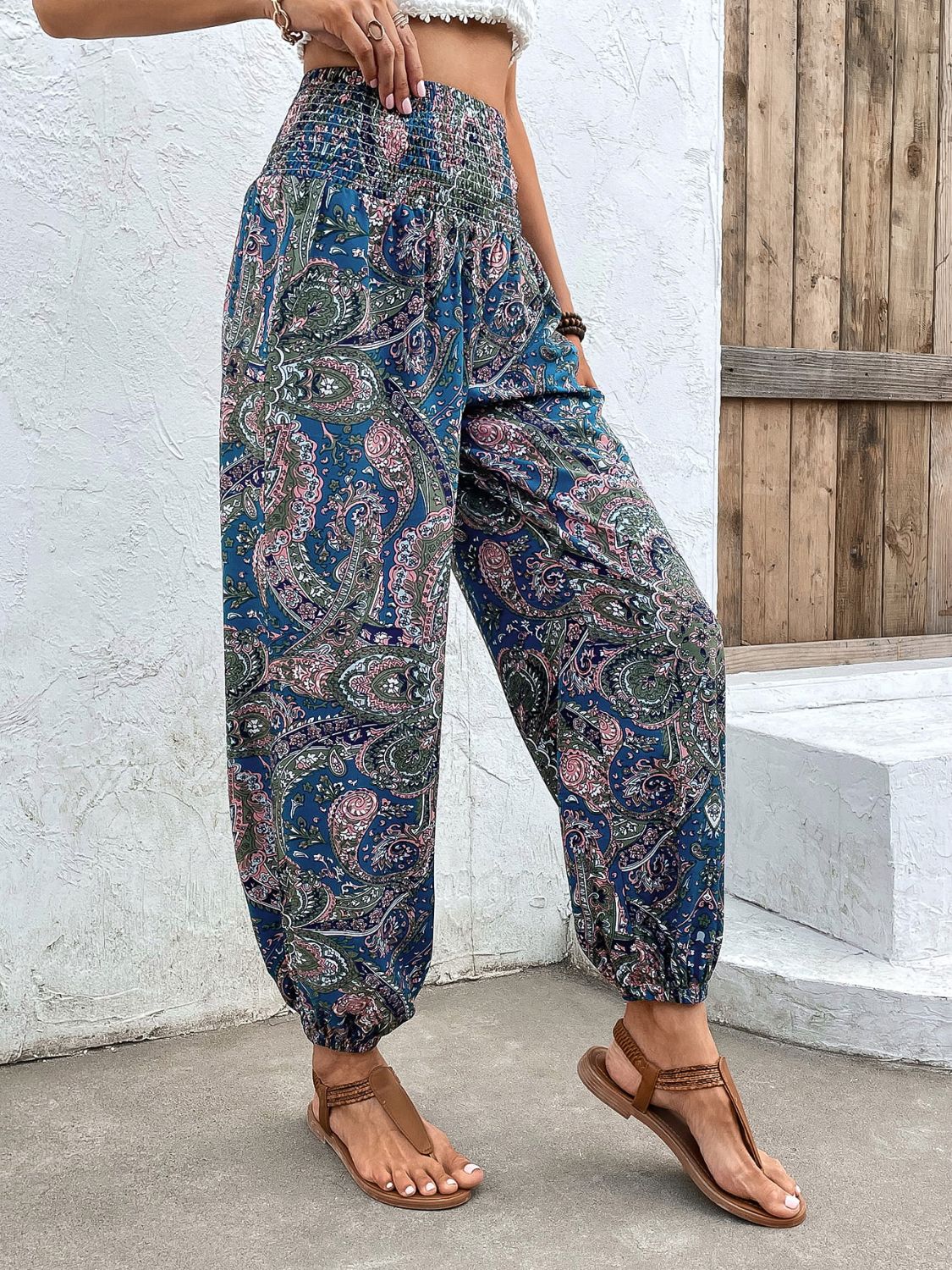 Boho Smocked Waist Pants