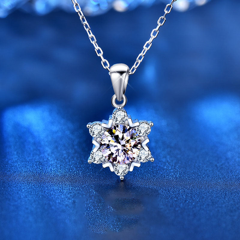 Star Moissanite CZ 925 Sterling Silver Necklace