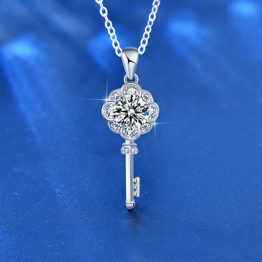 Key of David Moissanite CZ 925 Sterling Silver Necklace