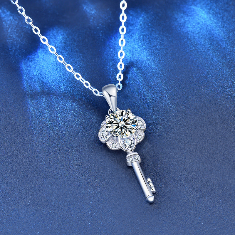 Key of David Moissanite CZ 925 Sterling Silver Necklace