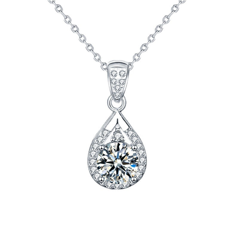 Waterdrop Moissanite CZ 925 Sterling Silver Necklace