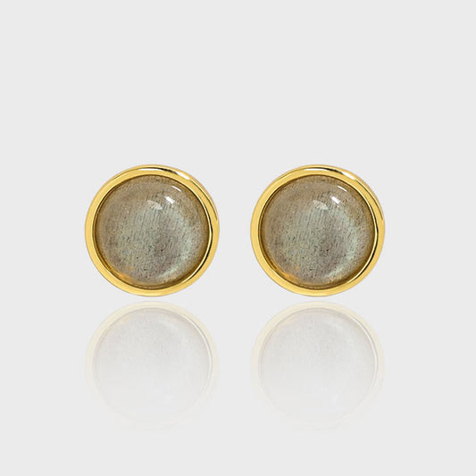 Natural Abradorite Stud Earrings