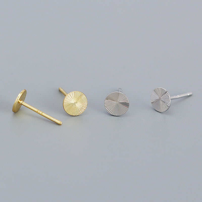 Round Textured Stud Earrings