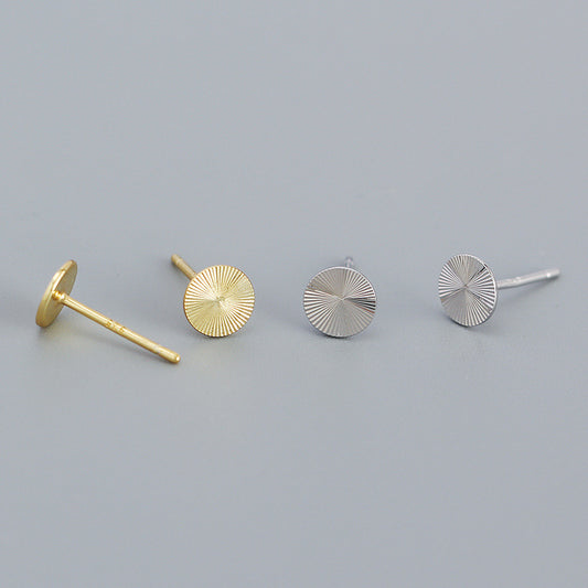 Round Textured Stud Earrings