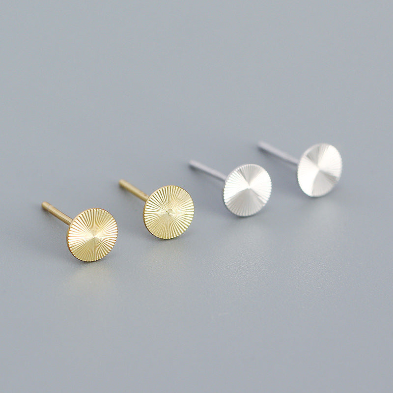 Round Textured Stud Earrings