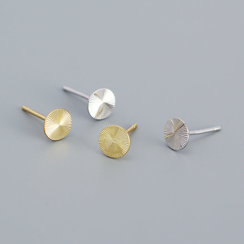 Round Textured Stud Earrings