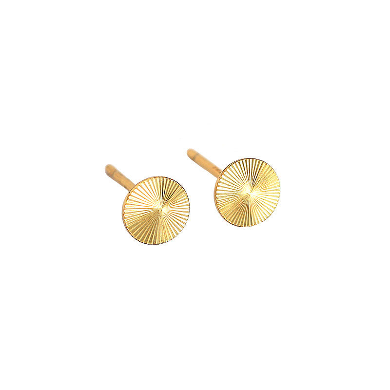 Round Textured Stud Earrings