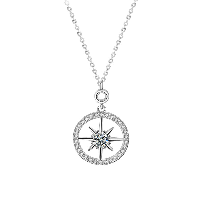 Moissanite CZ Star 925 Sterling Silver Necklace