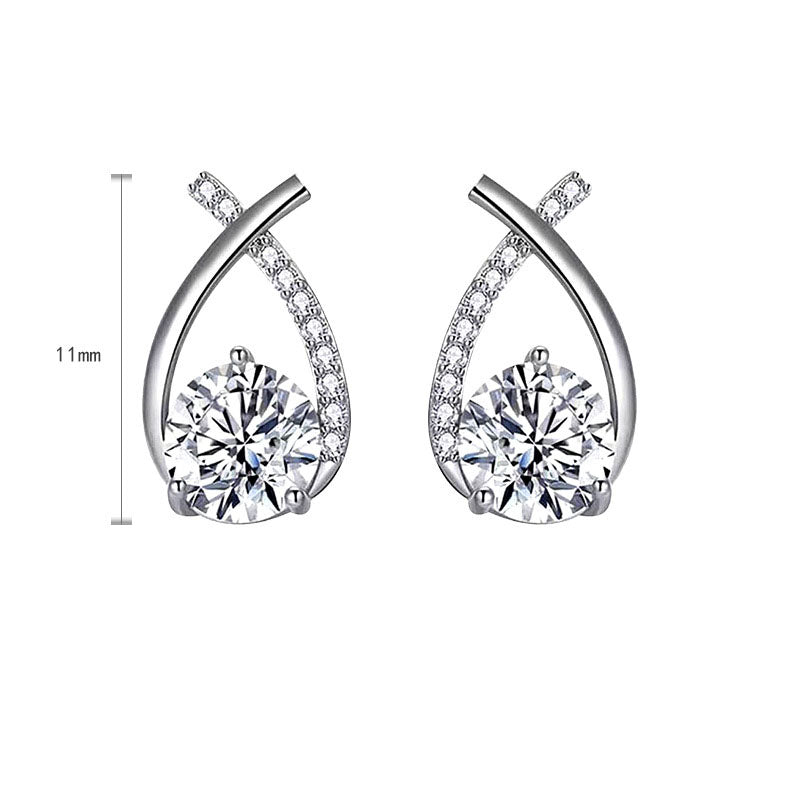 Moissanite CZ 925 Sterling Silver Stud Earrings