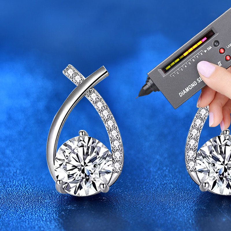 Moissanite CZ 925 Sterling Silver Stud Earrings